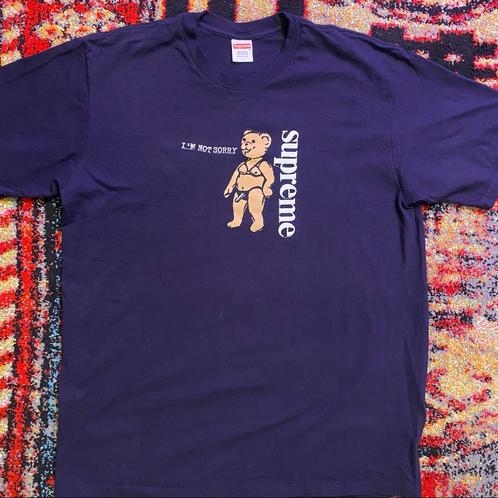 Supreme Sorry Not Sorry Bear navy t-shirt